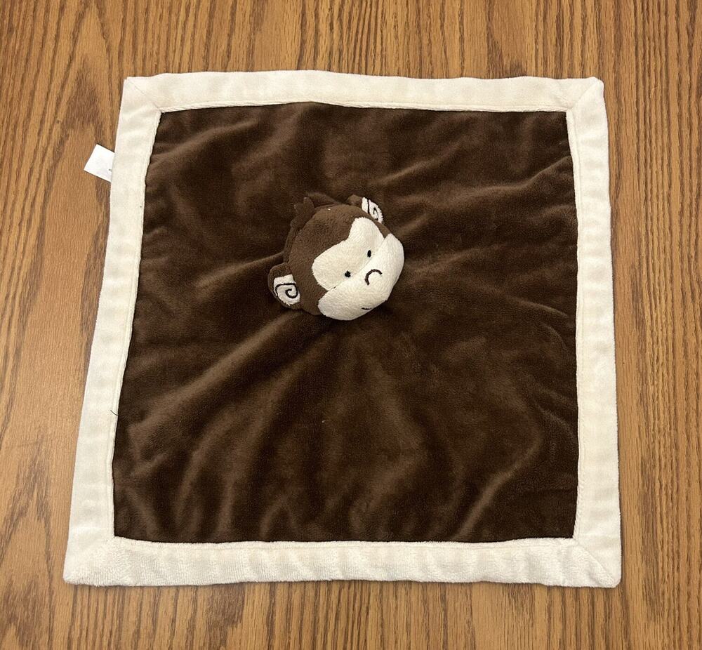 Tiddliwinks Monkey Baby Lovey Blanket Security Plush Brown Tan 13x13